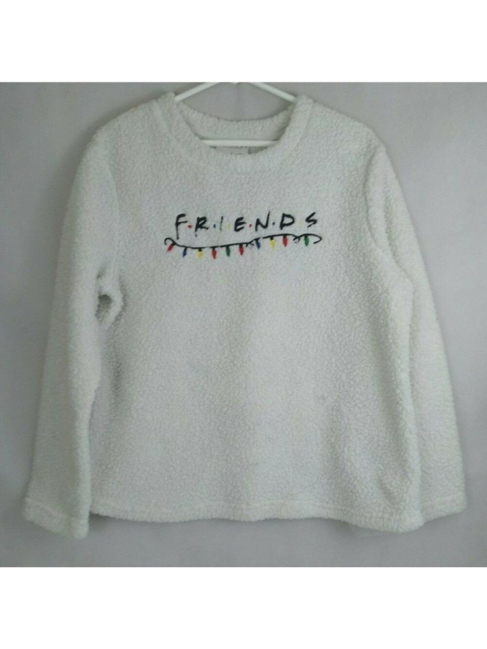 Friends TV Series Women's Fuzzy Christmas Pajama Sweater Size Medium 8/10